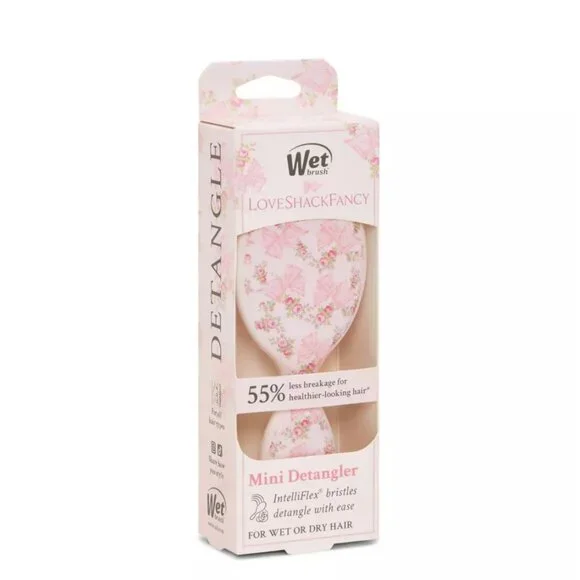 NIB LoveShackFancy x Wet Brush Mini Detangler brush in Rose Beaux - Picture 2 of 7